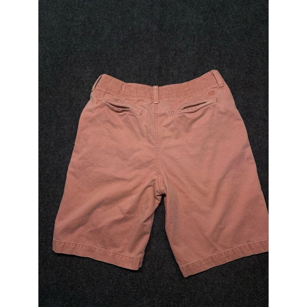 American Eagle Longboard Shorts Mens 30 Pink Coral Chino Flat Front 100% Cotton